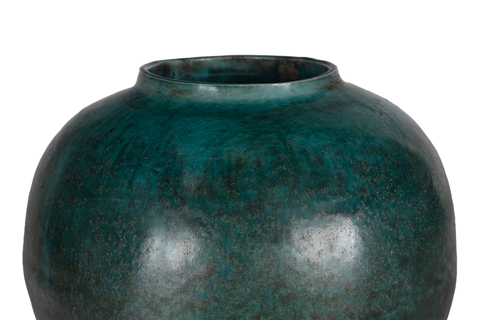 Malachite Glazed Terra Cotta Pot