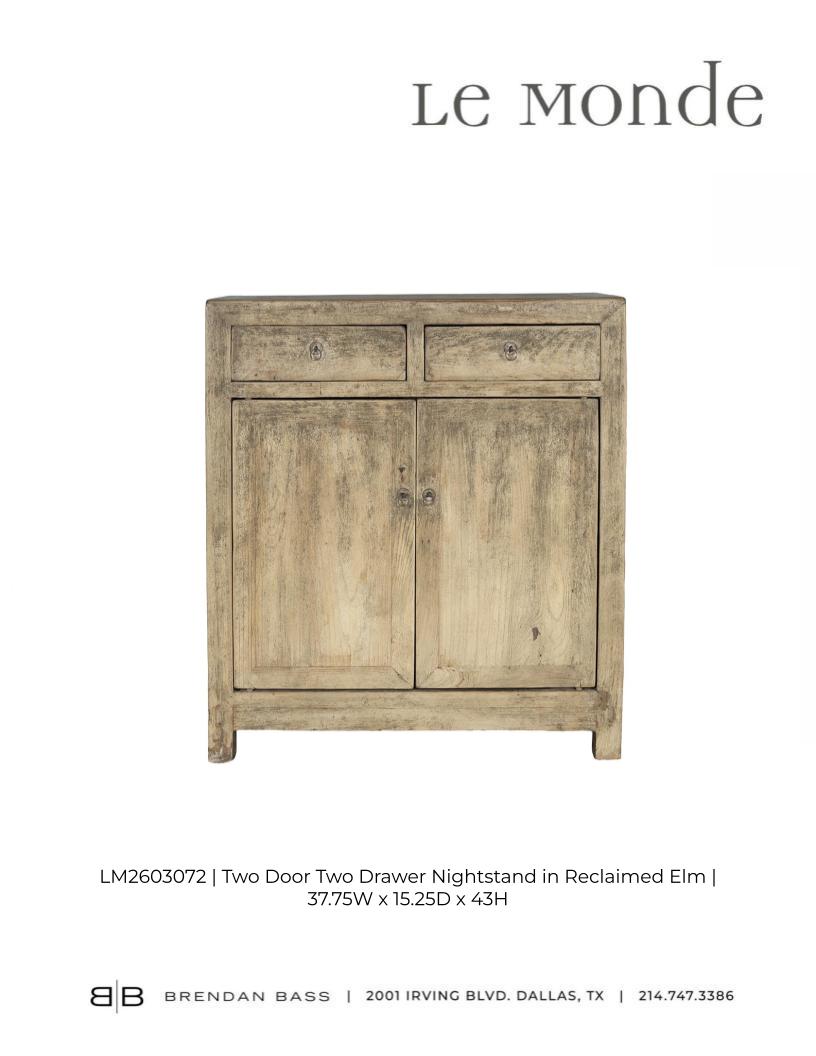 Two Door Elm Nightstand