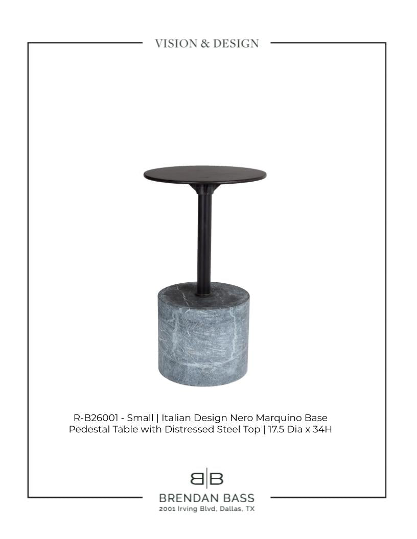 Modern Stone and Metal Drinks Table