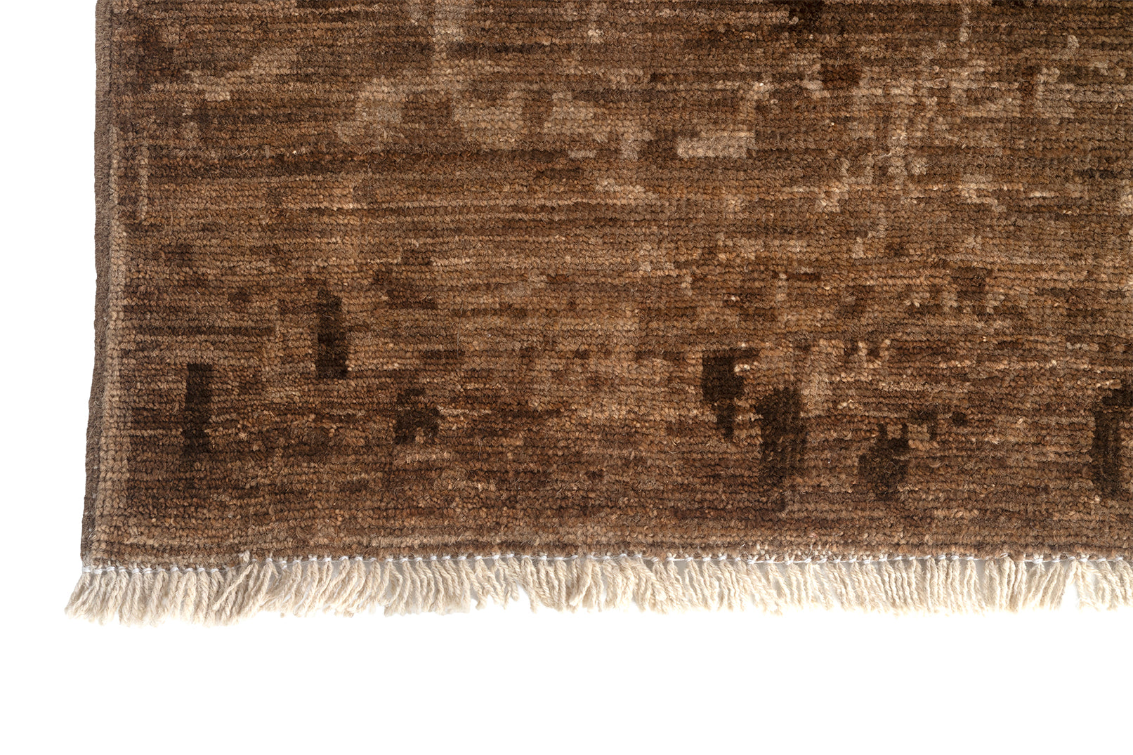 Modern Woven Wool Rug in Cognac Tone
