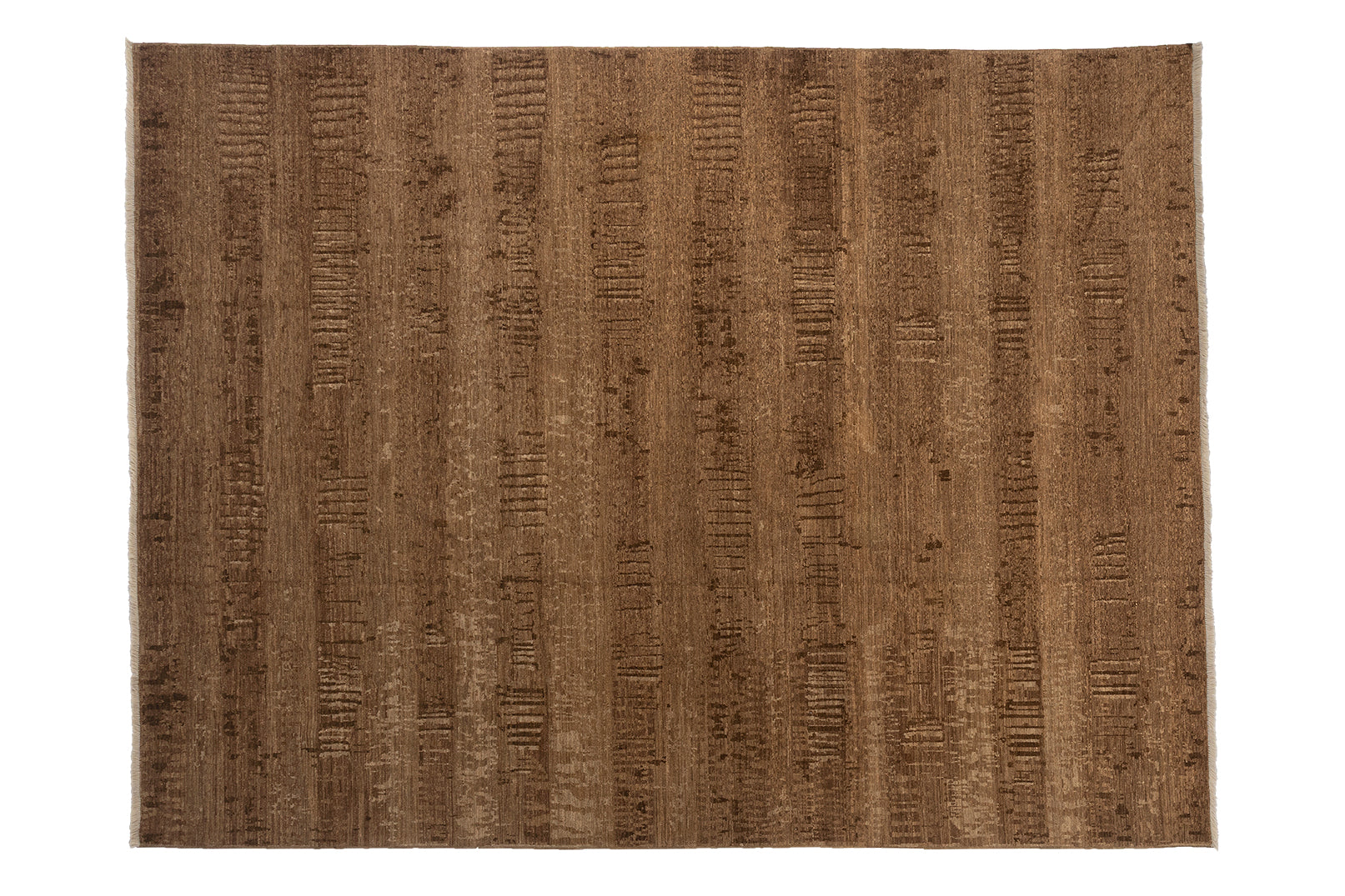 Modern Woven Wool Rug in Cognac Tone