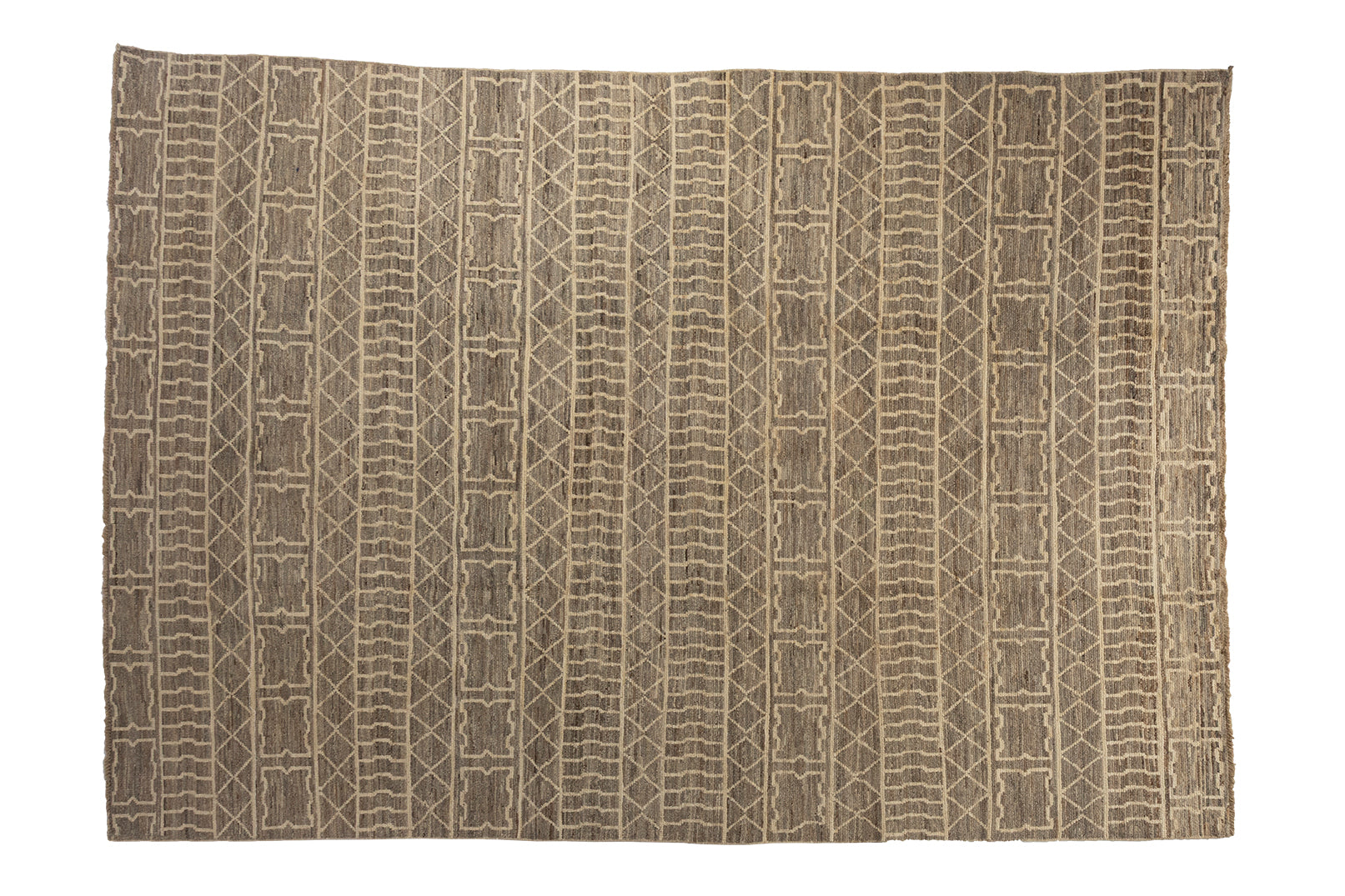 Modern Woven Rug in Gray Geometric Pattern