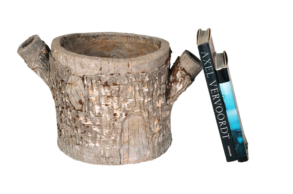 French Vintage Faux Bois Planter