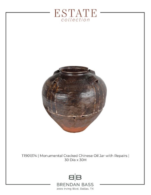 Monumental Cracked Chinese Oil Jar