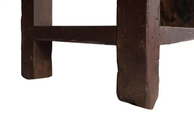Vintage French Workshop Console with Weathered Limestone Top