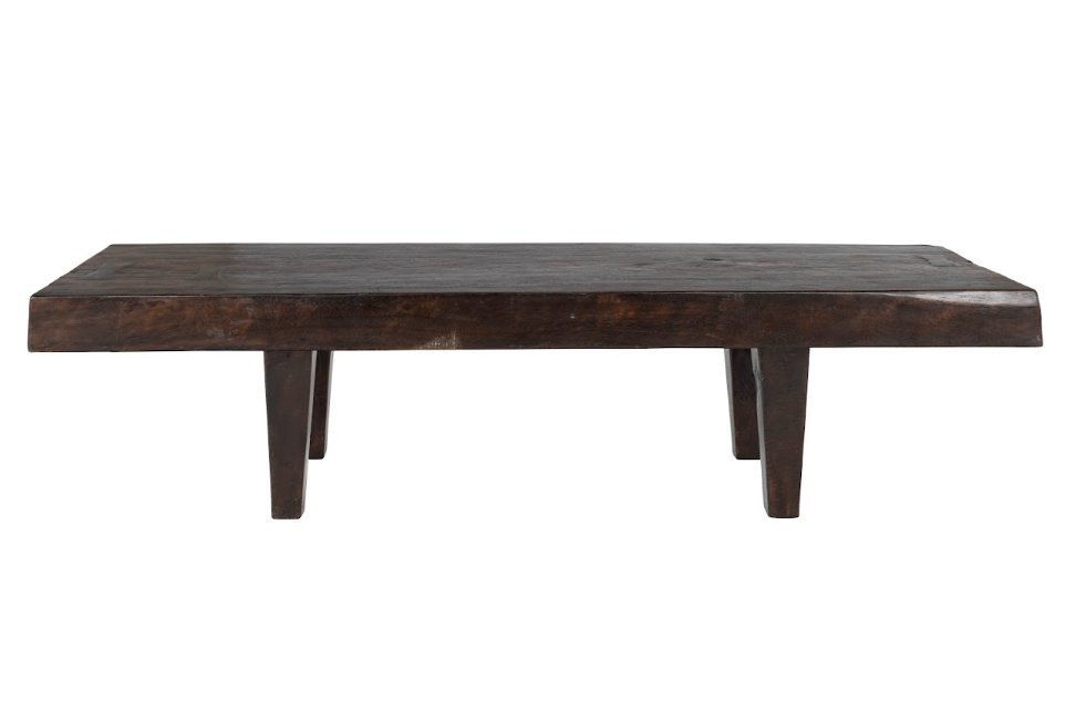 Teak Plank Coffee Table or Bench with Butterfly Inlay Top