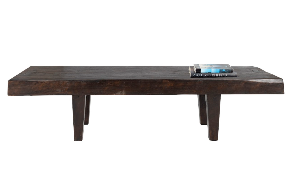Teak Plank Coffee Table or Bench with Butterfly Inlay Top