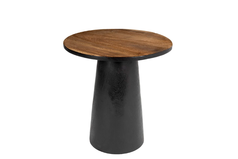 Ebony Base Pedestal Side Table