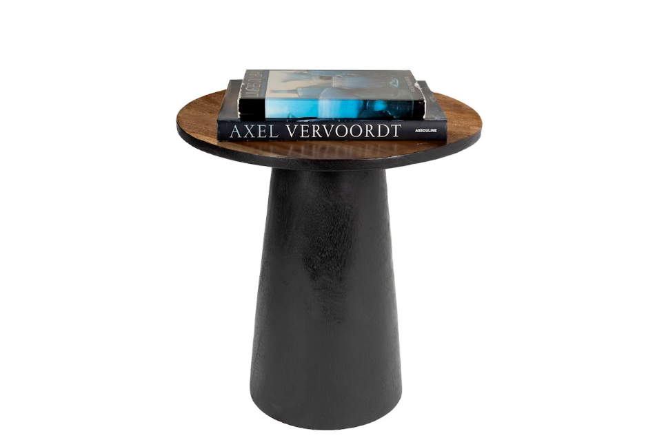 Ebony Base Pedestal Side Table