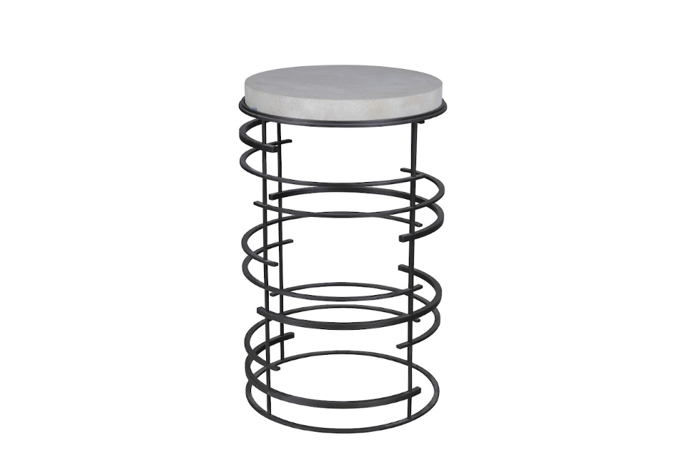 Broken Circle Metal Base with Limestone Top