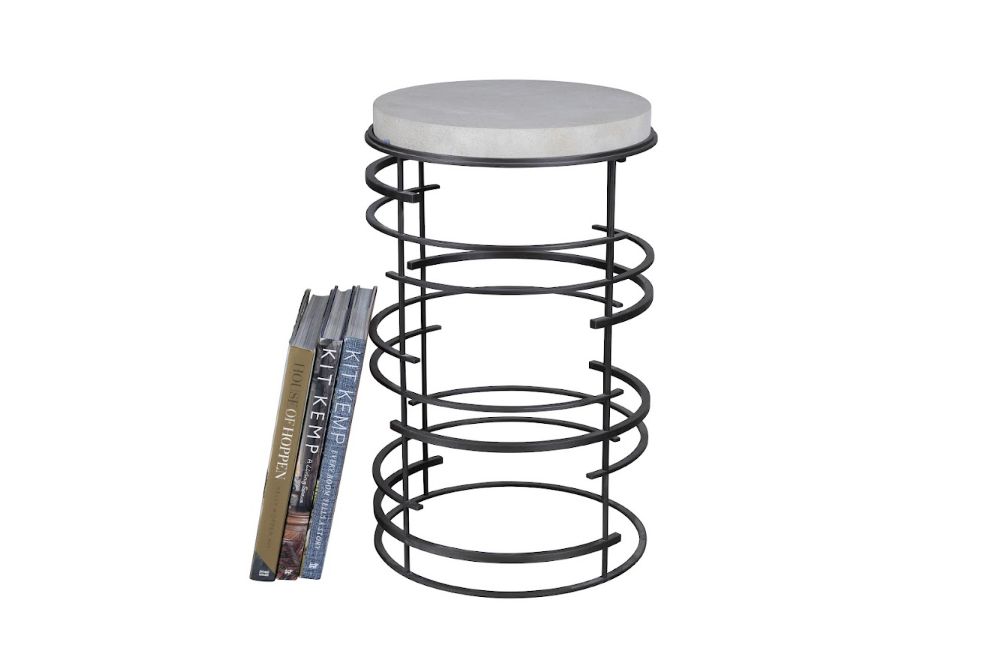 Broken Circle Metal Base with Limestone Top