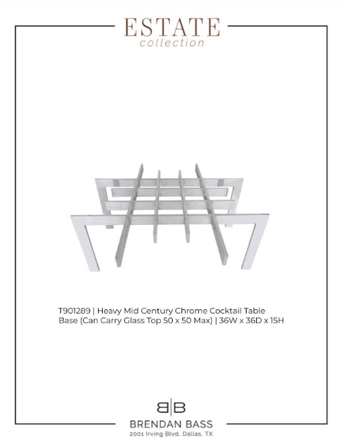 Heavy Mid-Century Modern Chrome Cocktail Table Base