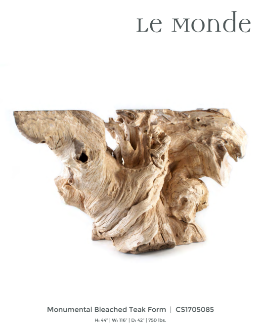 Organic Modern Teak Wood Console Table