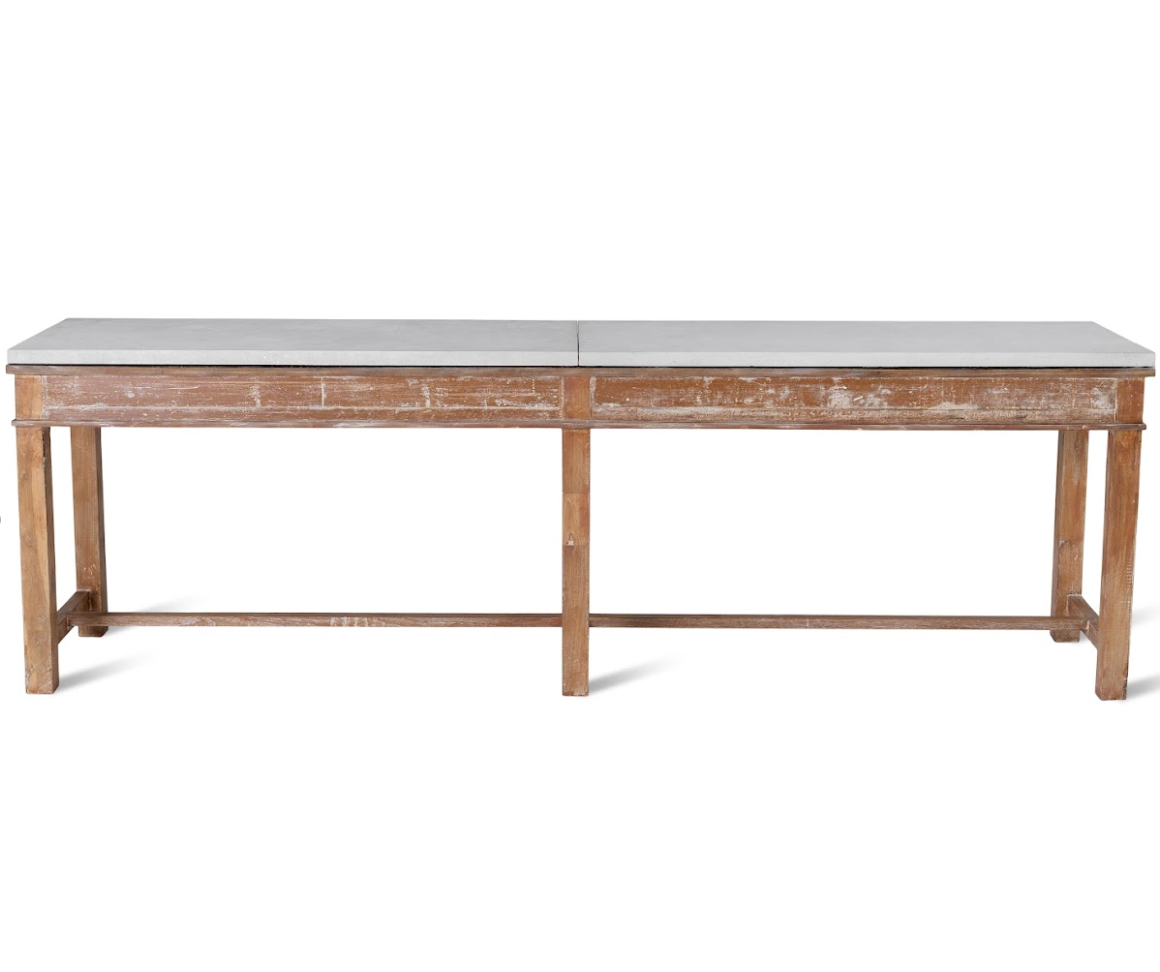 British Colonial Bleached Server with Limestone Top