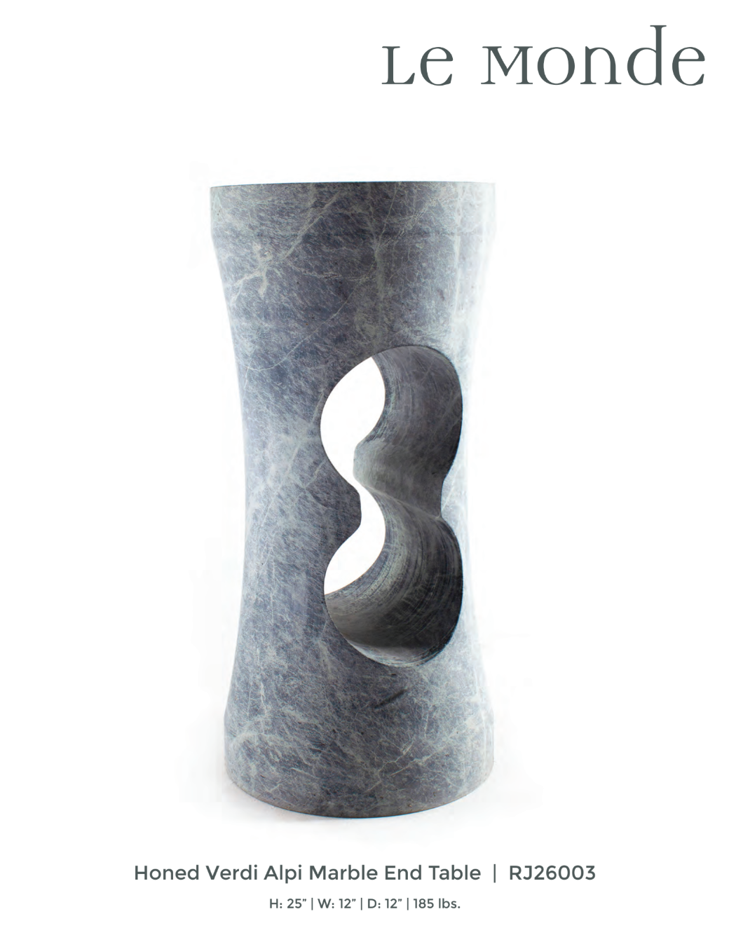 Modern Marble Sculptural Side Table