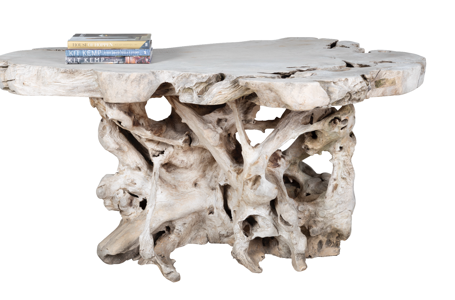 Bleached Teak Organic Form Console