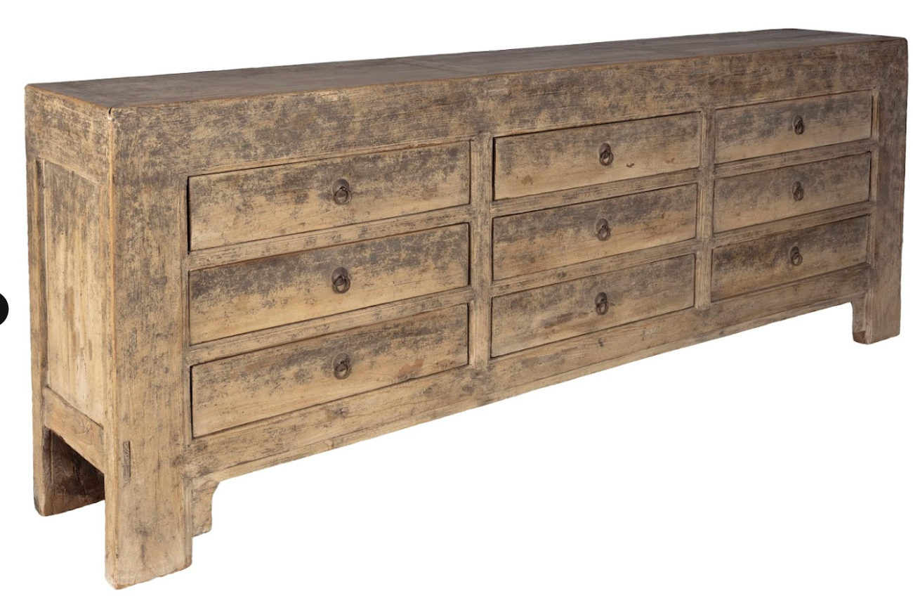 Nine Drawer Server in Reclaimed Elm