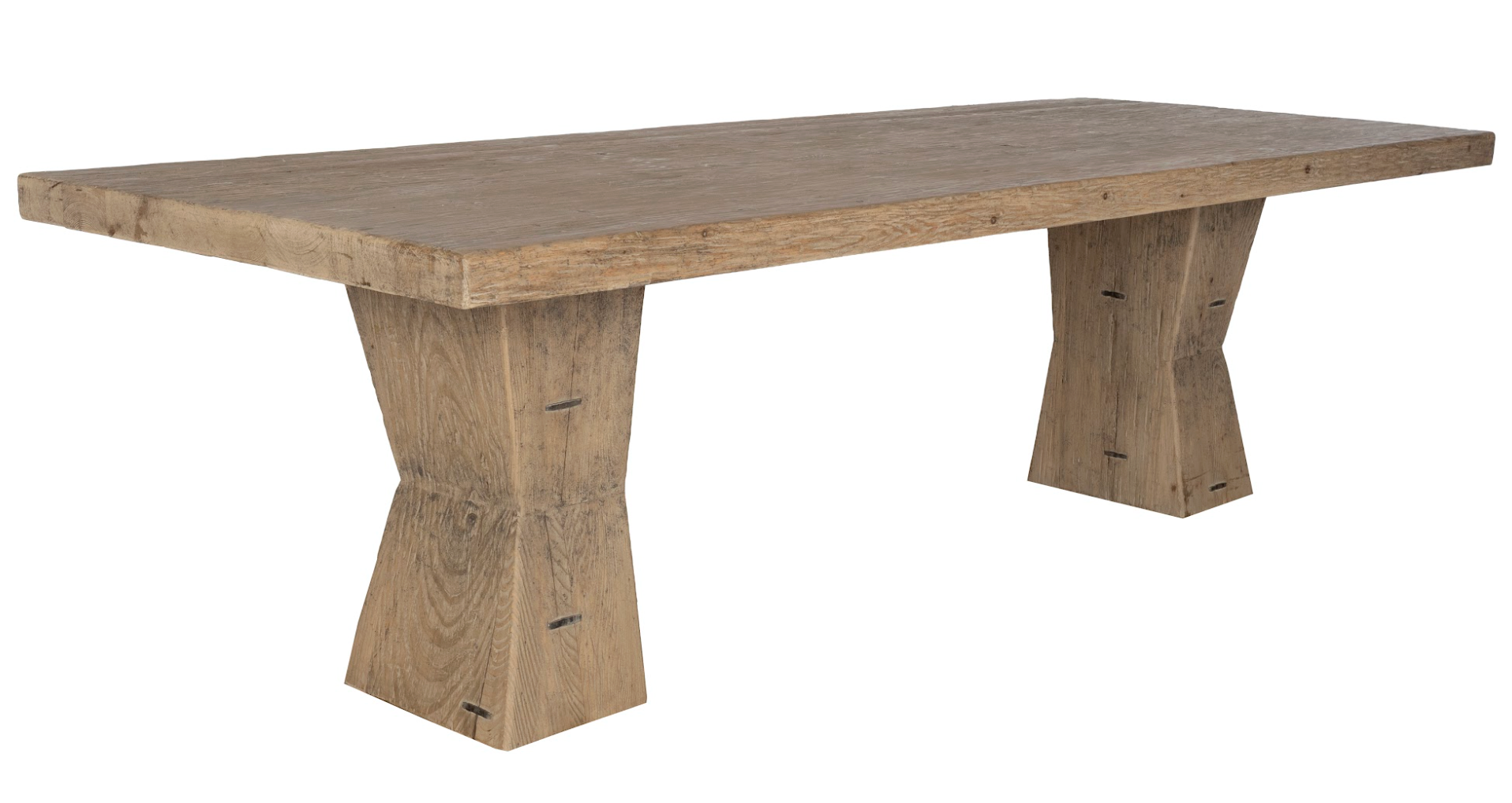 Reclaimed Elm Dining Table with Architectural Base