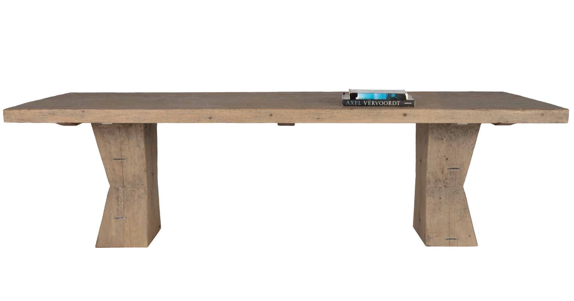 Reclaimed Elm Dining Table with Architectural Base