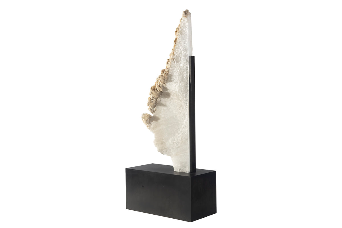Selenite Sculpture on Steel Mount