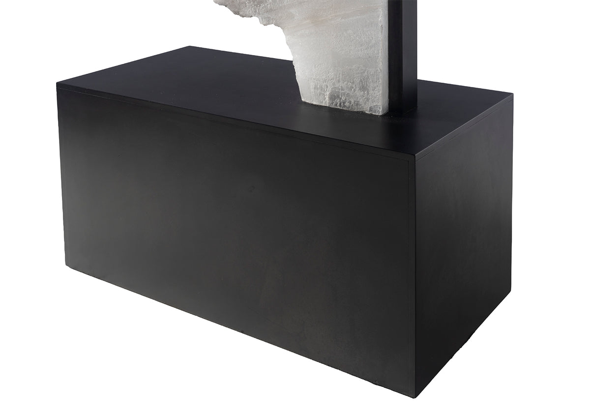 Selenite Sculpture on Steel Mount