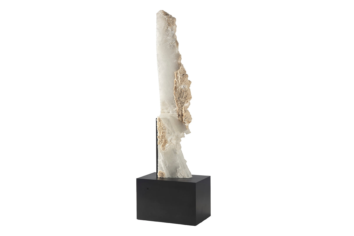 Selenite Sculpture on Steel Mount