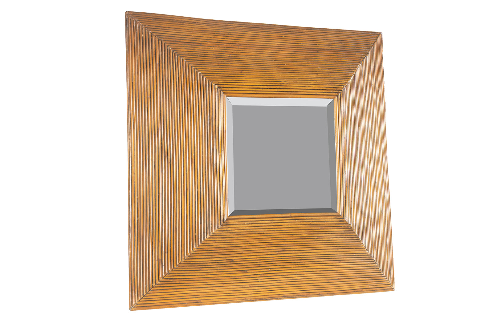 Mid Century Modern Square Split Reed Mirror