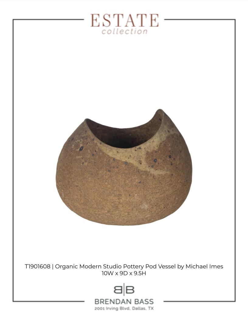 Organic Modern Studio Pottery Pod Vessel by Michael Imes