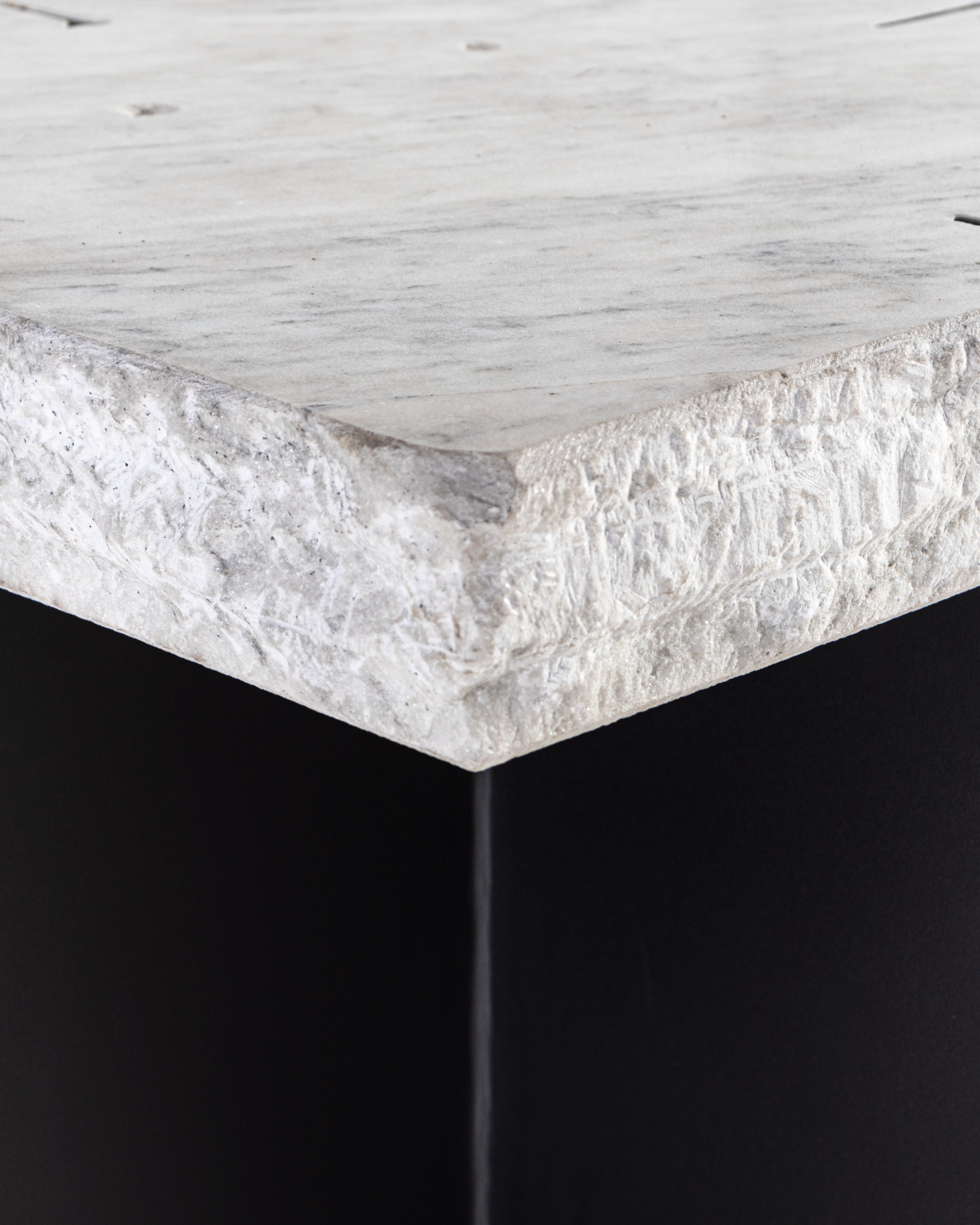 Modern Marble Side Table on Steel Base