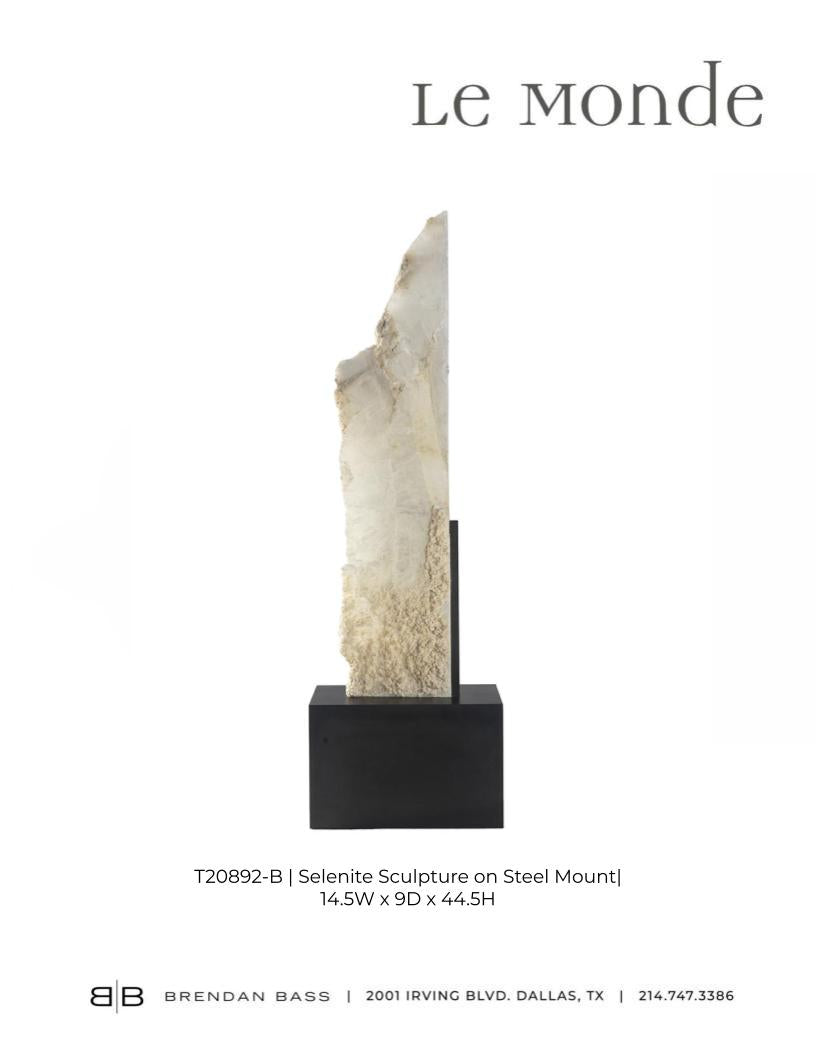 Selenite Sculpture on Steel Mount