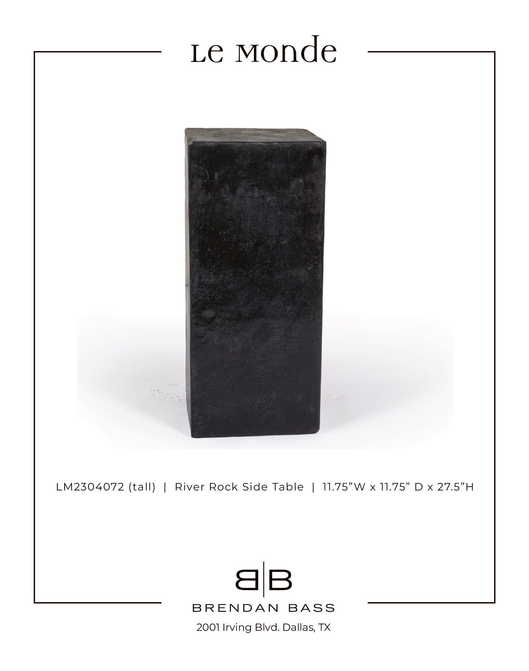 Tall River Rock Side Table