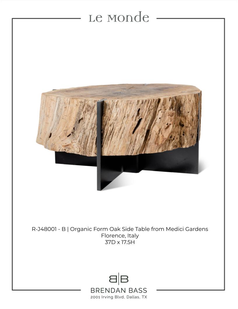 Modernist Ebonized Steel and End Cut Oak Coffee Table