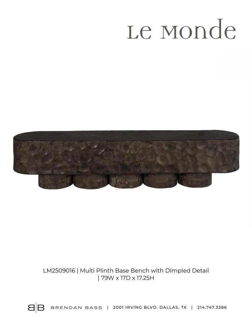 Stained Multi-Plinth Base Bench with Dimple Detail