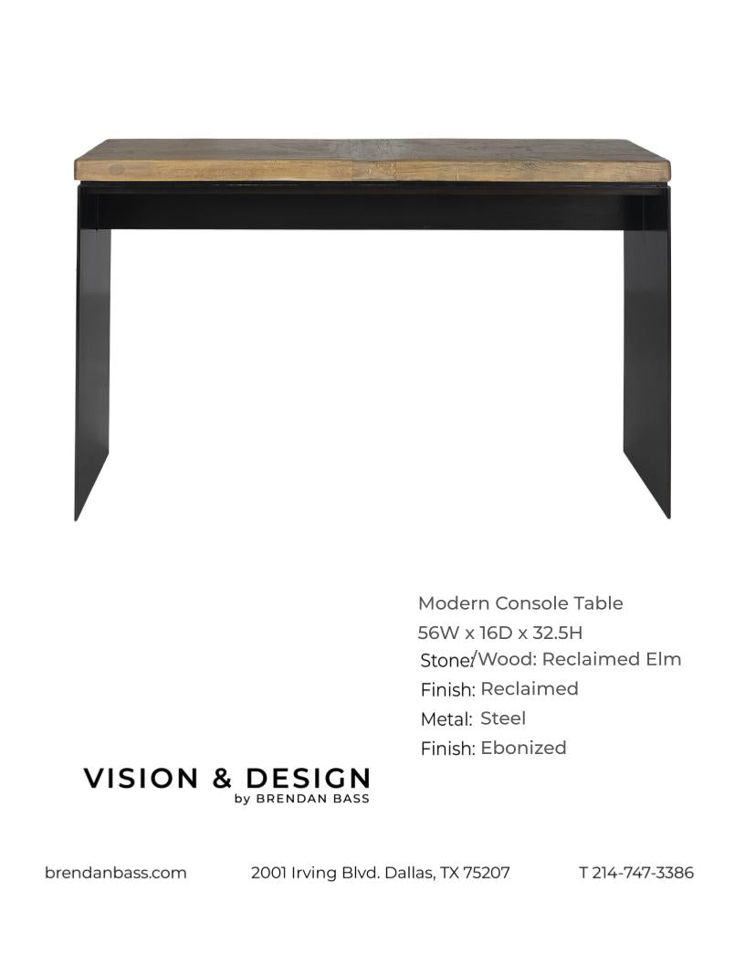 Modern Wood and Metal Console Table