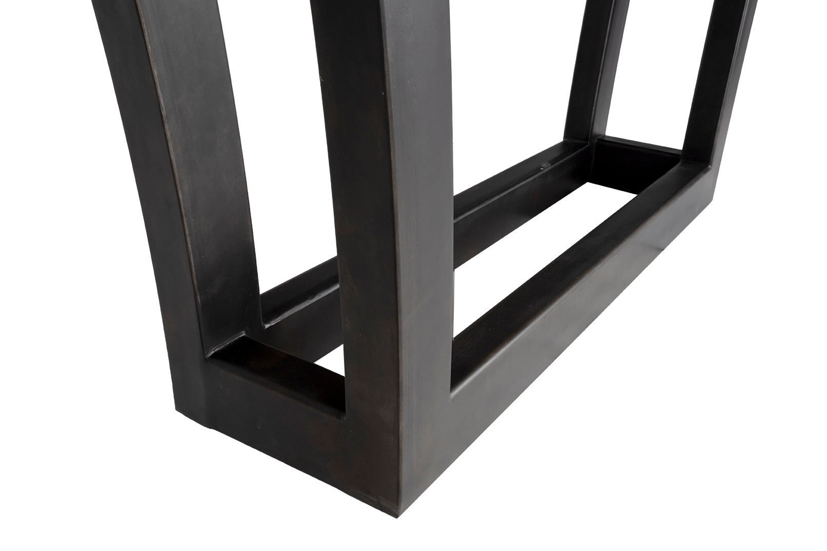 Modern Console Table with Stone Top and Metal Base