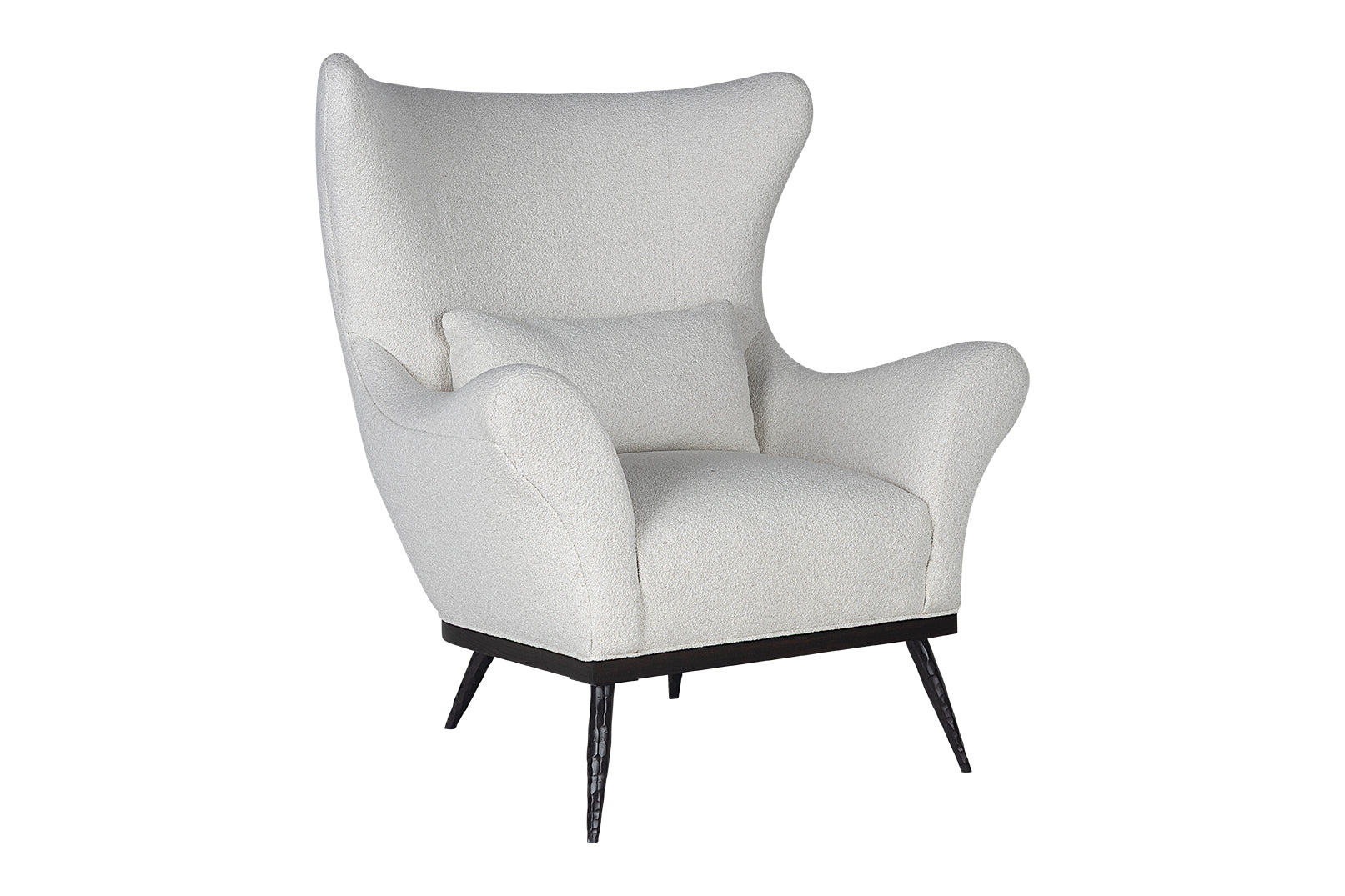 Upholstered Wing Chair With Hammered Leg