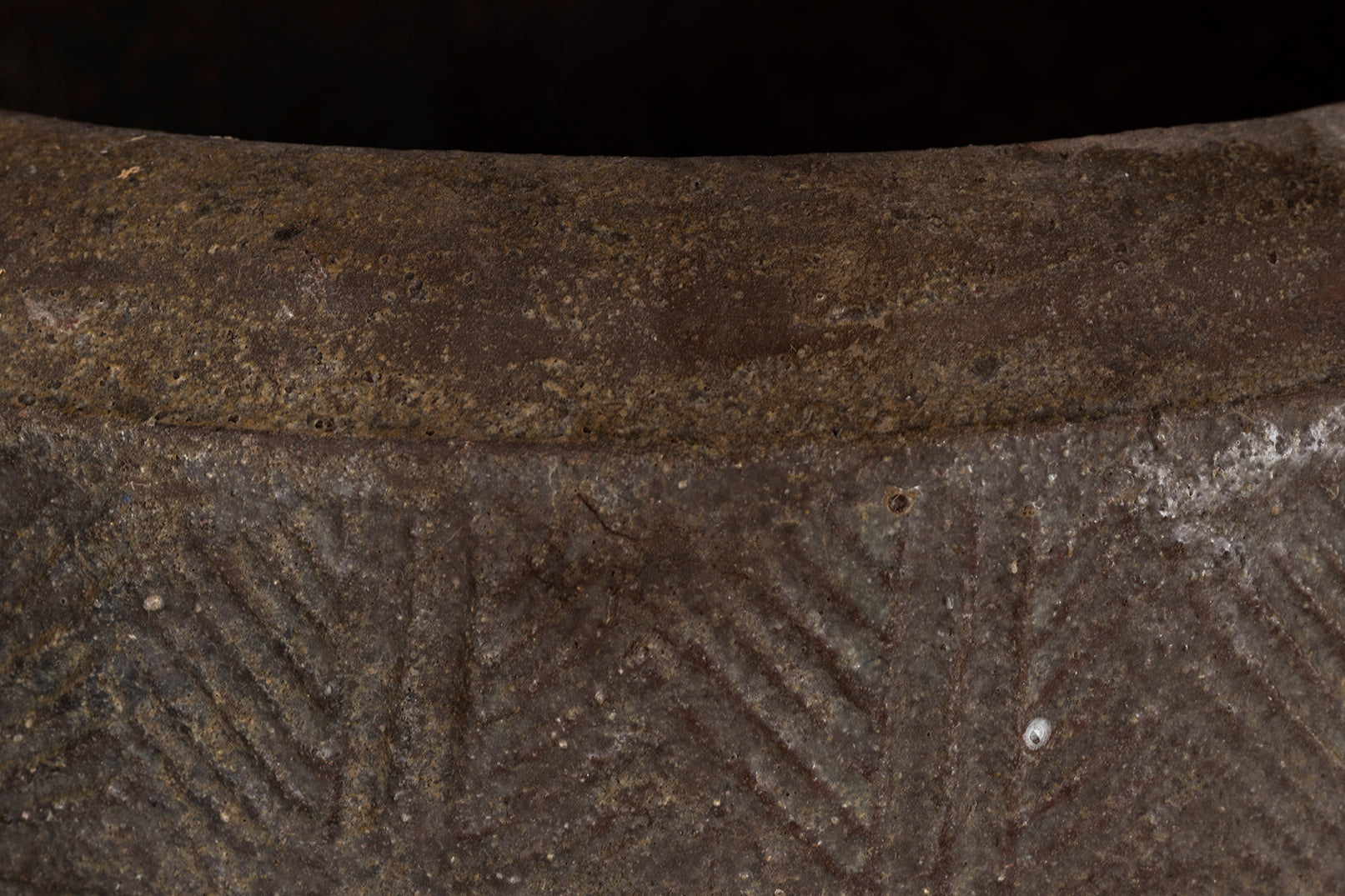 Terra Cotta Planter with Scored Texture