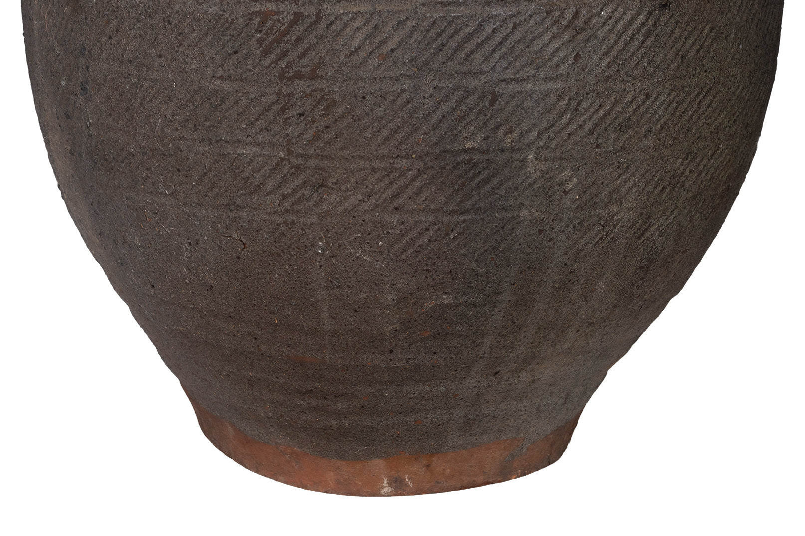 Terra Cotta Planter with Scored Texture