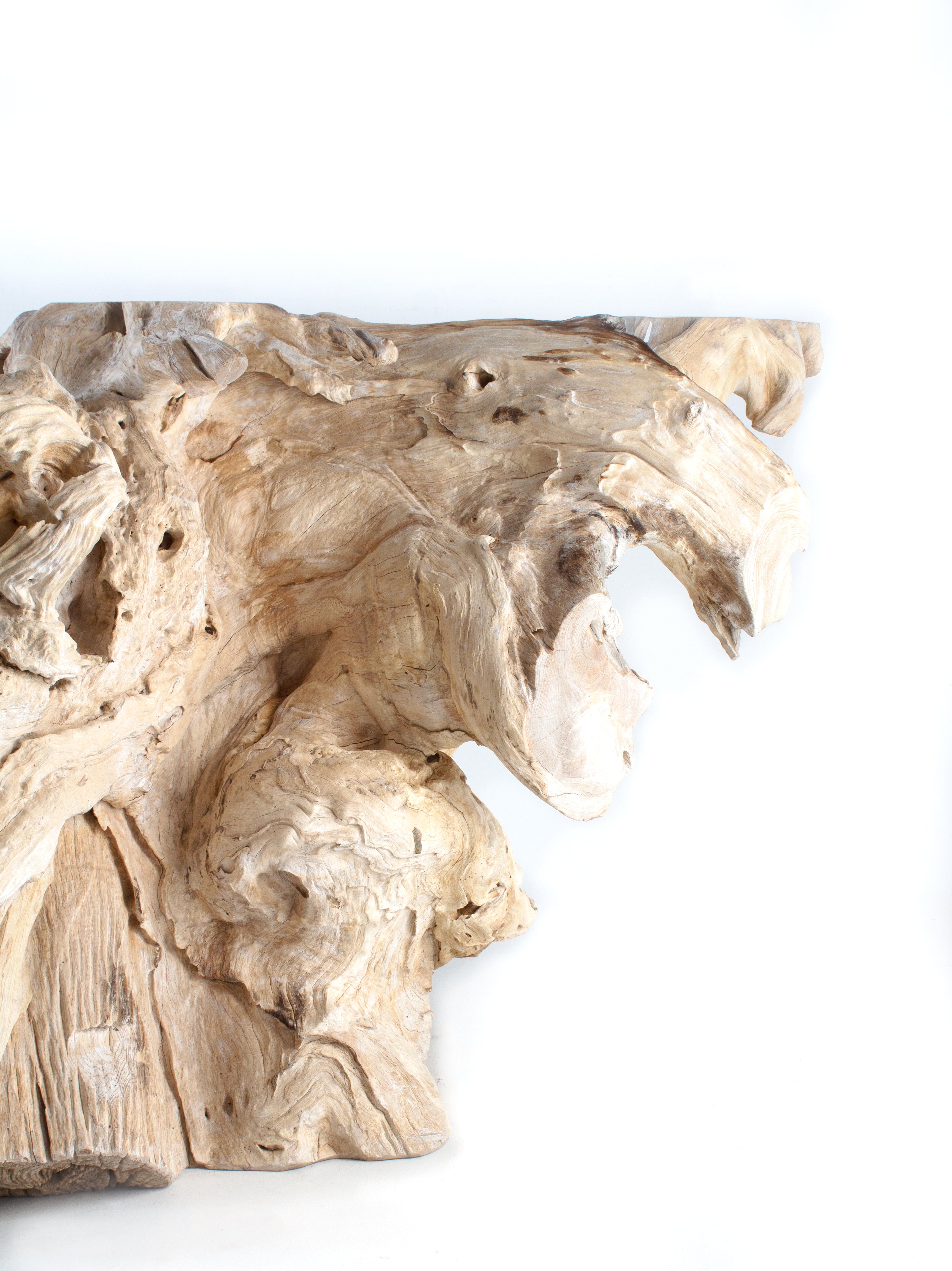 Organic Modern Teak Wood Console Table