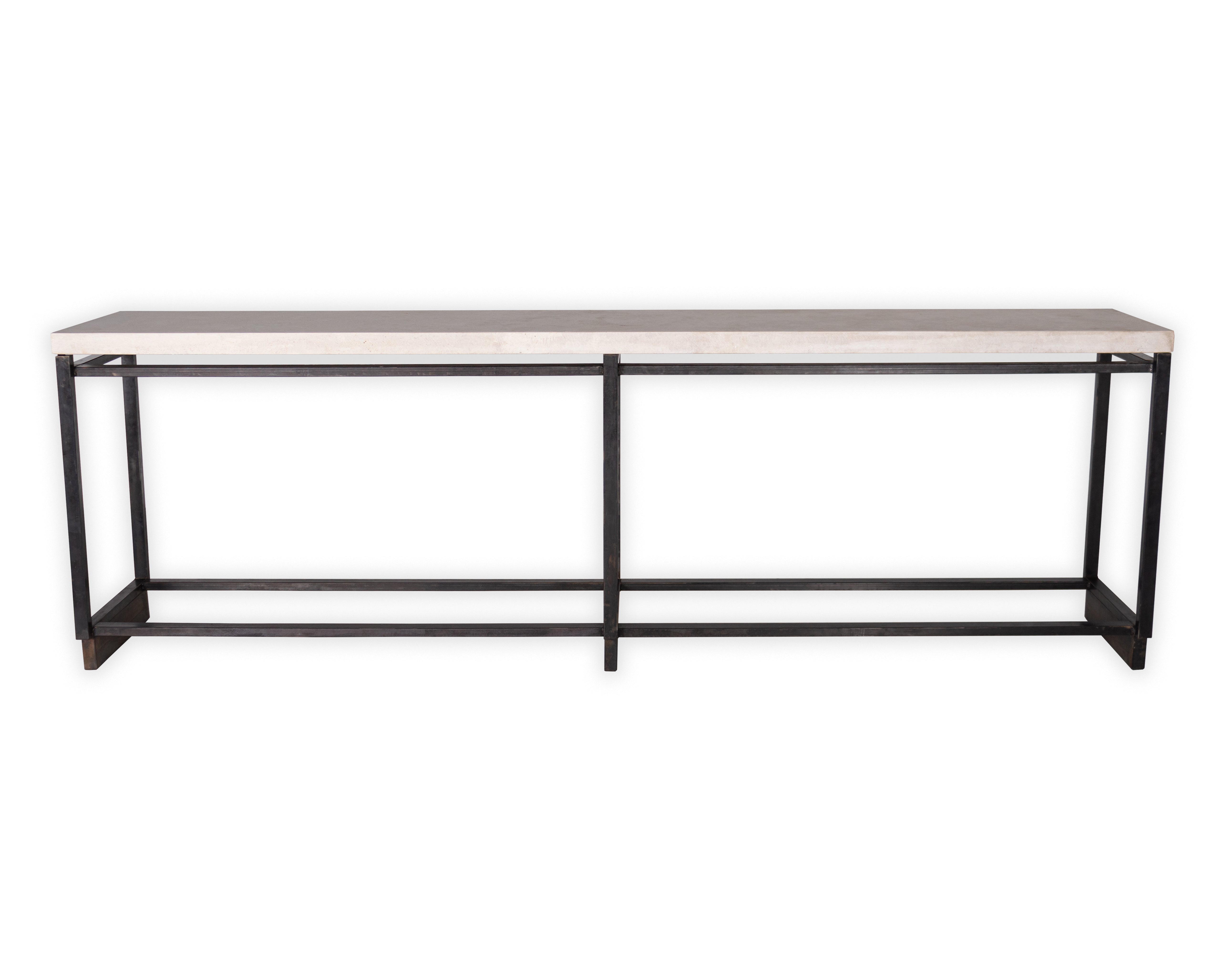 Modern Marble Console Table with Steel Base