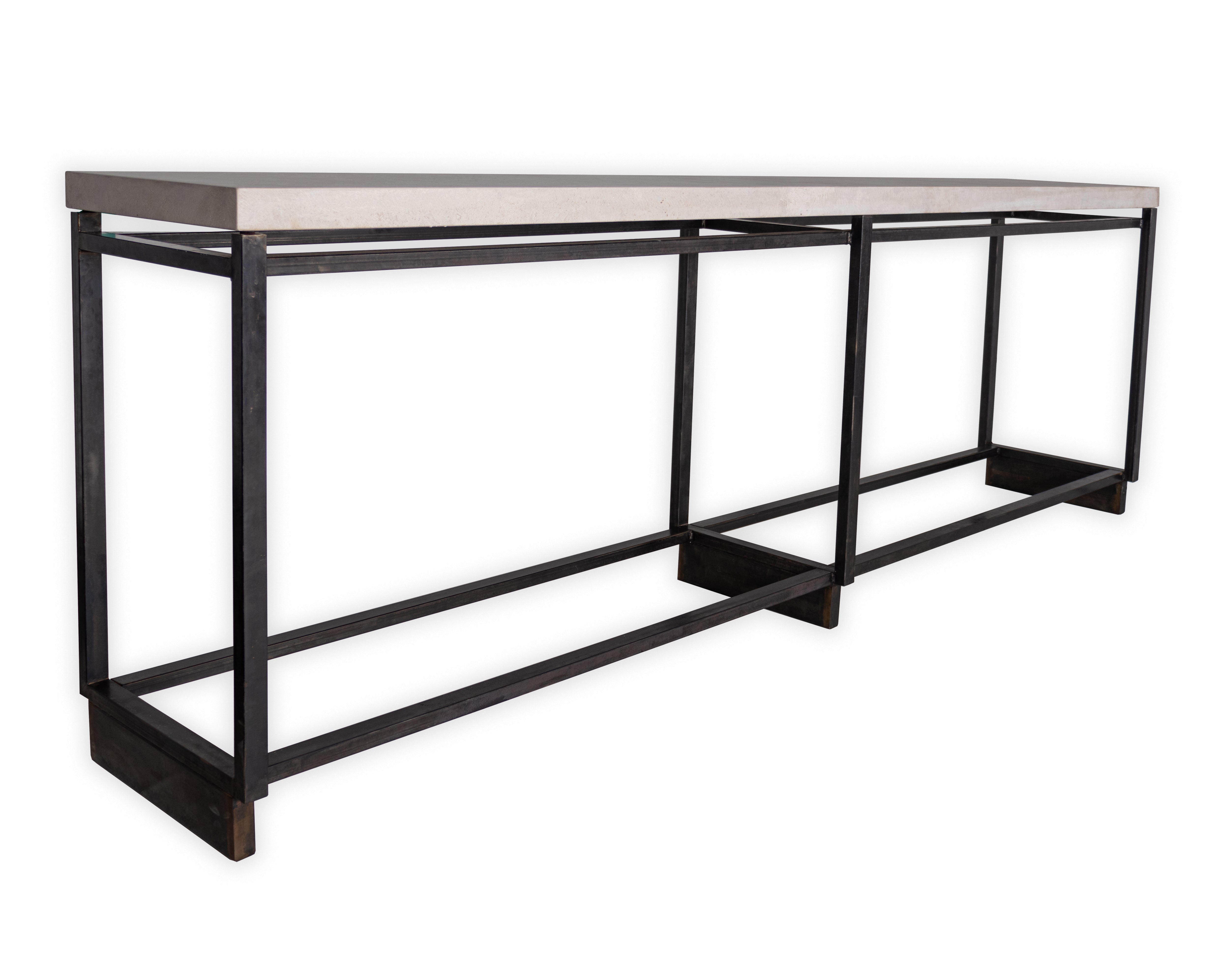 Modern Marble Console Table with Steel Base