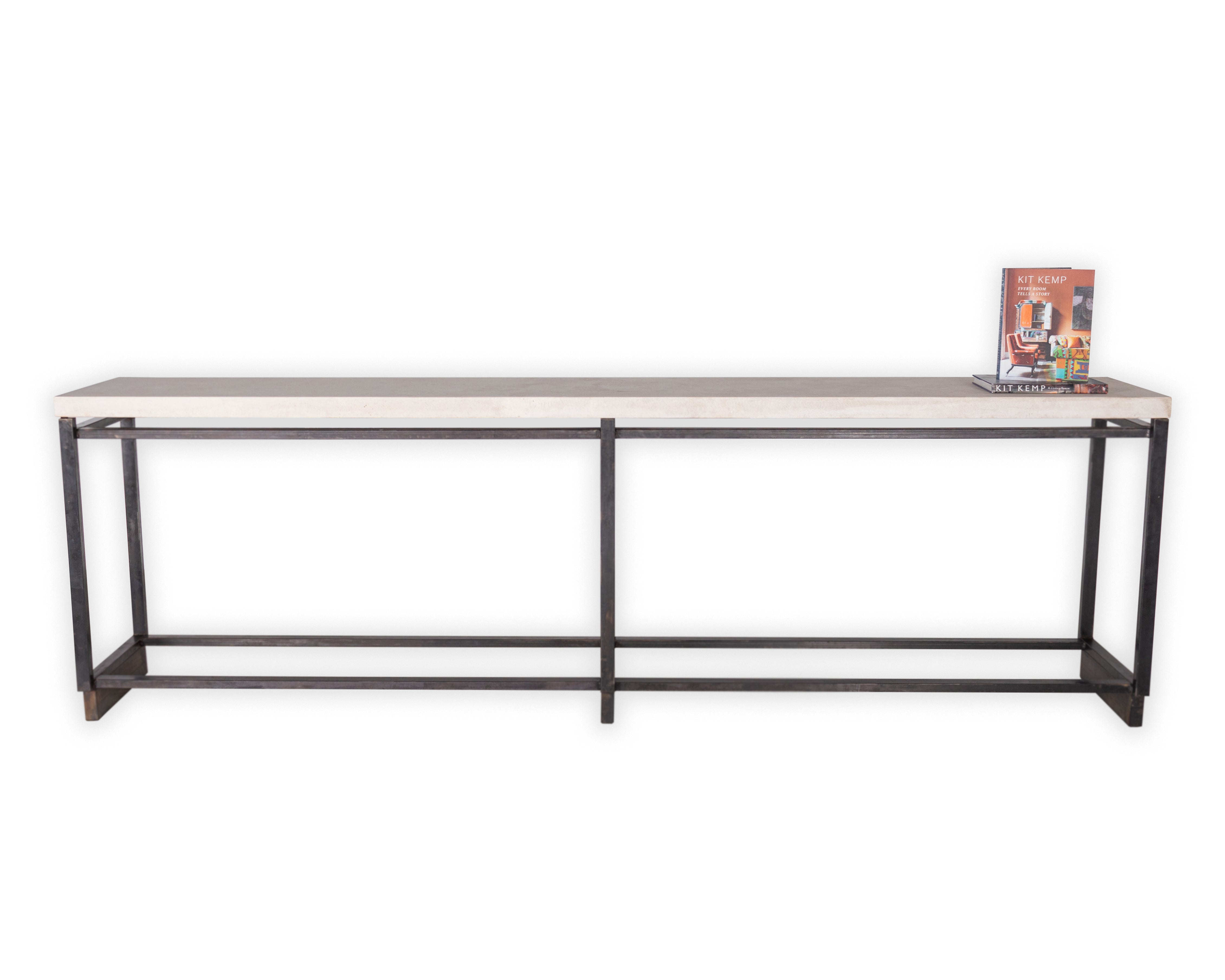 Modern Marble Console Table with Steel Base