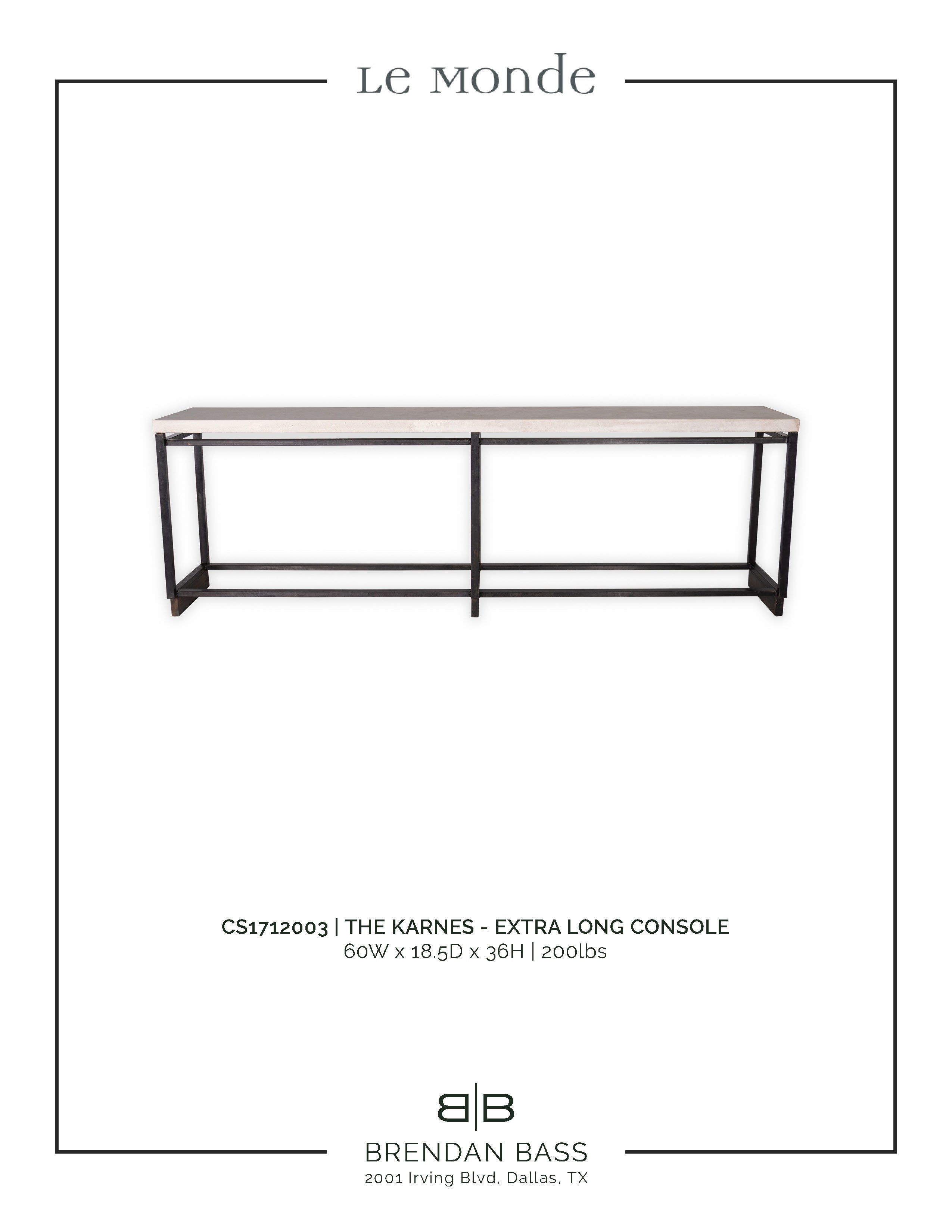 Modern Marble Console Table with Steel Base