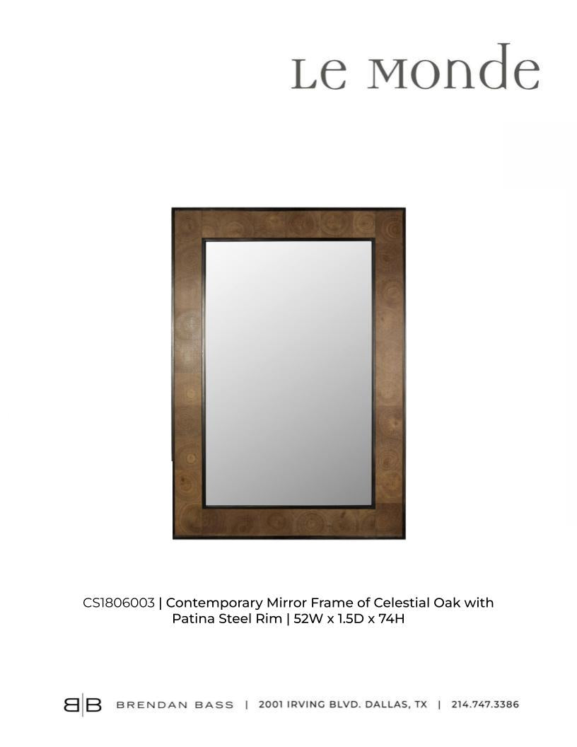 Celestine Oak Mirror