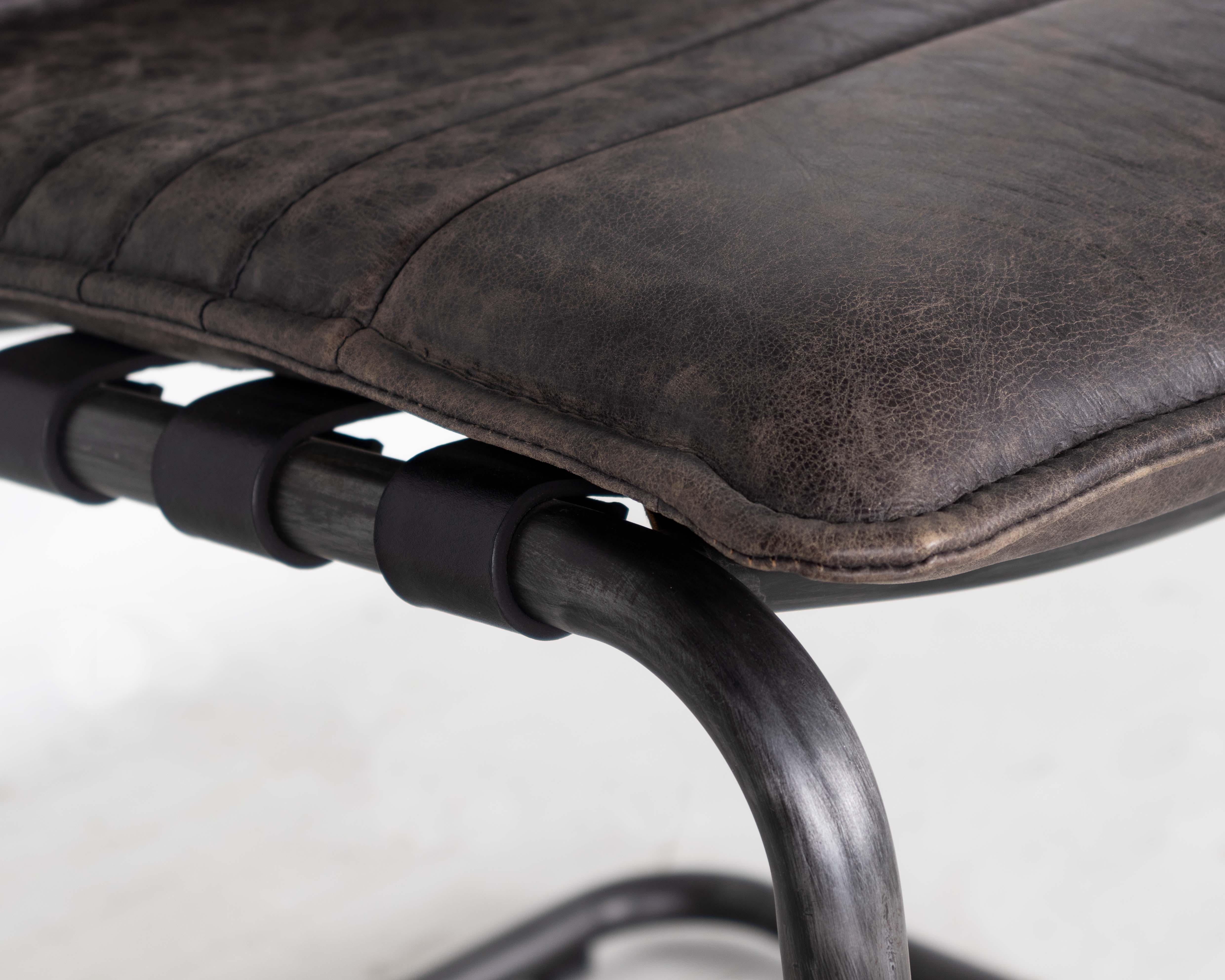Modern Channeled Leather Dining Chair