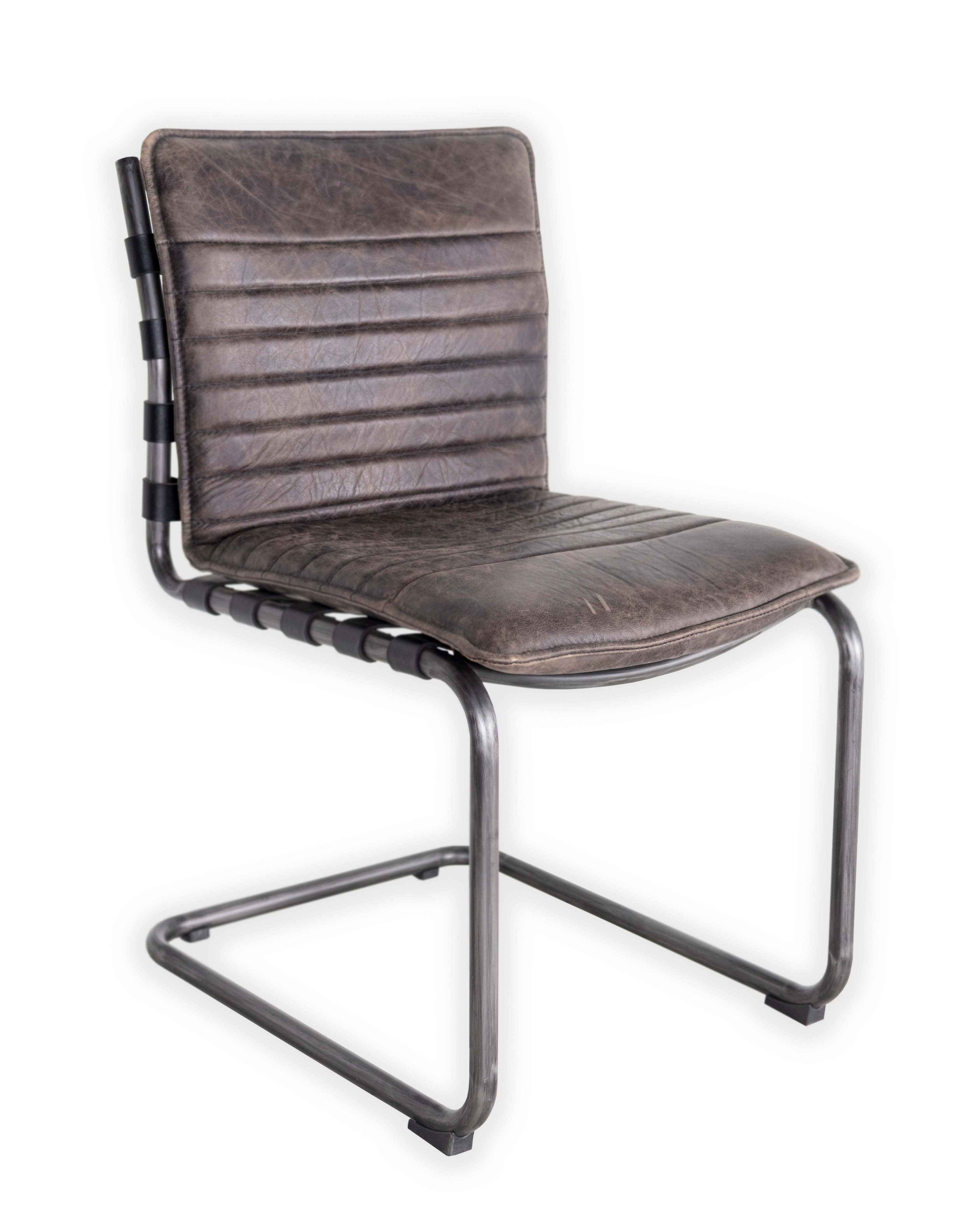 Modern Channeled Leather Dining Chair