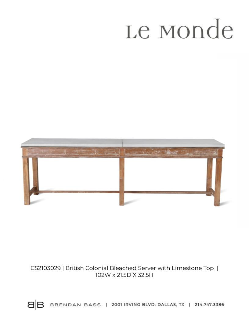 British Colonial Bleached Server with Limestone Top