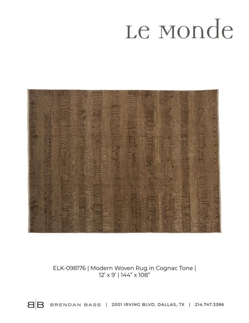 Modern Woven Wool Rug in Cognac Tone