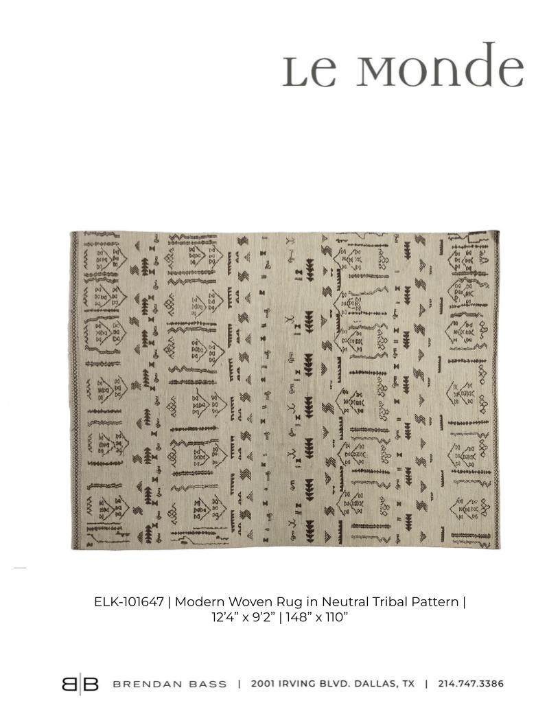 Modern Woven Rug in Neutral Tribal Pattern