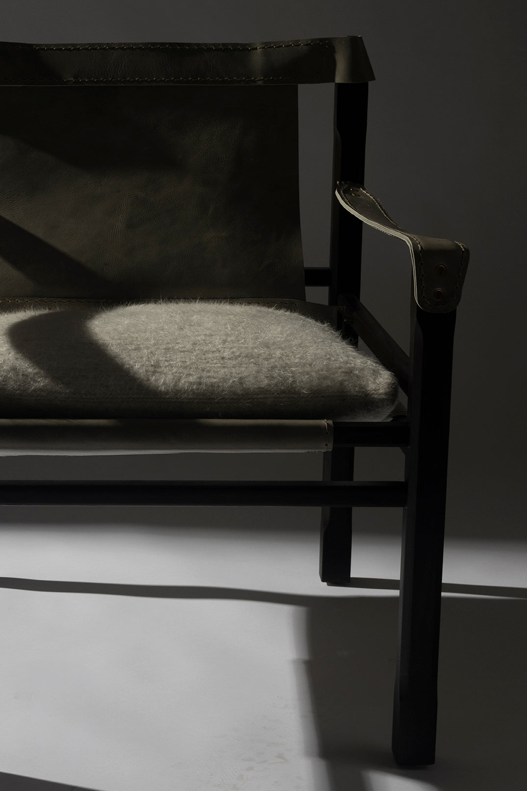 Mid Century Modern Leather Sling Chair